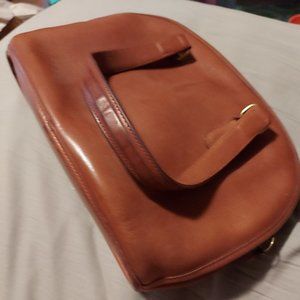 Coach Vintage Cognac Leather Dome Satchel Handbag Purse A6C-9958